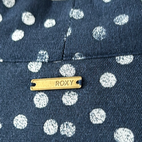 ROXY Vacation Vibes KimonoTie-Front Polka Dot Navy Blue Small - Picture 8 of 11